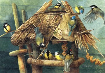 花 鳥 Painting - トムティッツの鳥の家